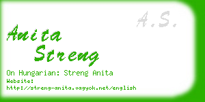 anita streng business card